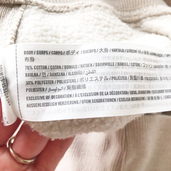 ABERCROMBIE Soft A&F Essential Sunday Half Zip Crop Tan Sweatshirt Womens Small - Picture 5 of 9